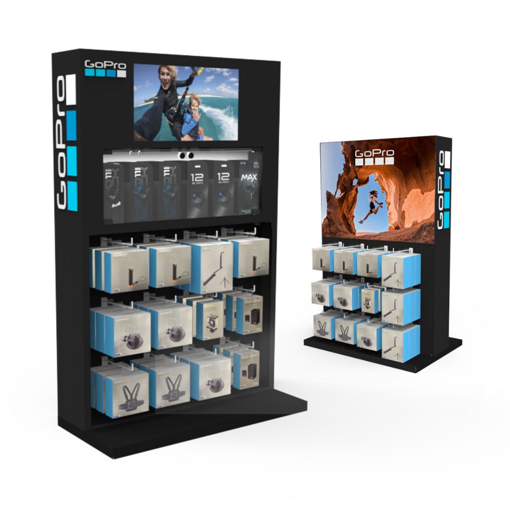 POP 3FT Display – Double Sided – Black (POPFREE3-001-B + POPFREE3-CK-B)